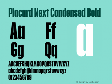 Placard Next Cond Bold Version 1.00, build 12, g2.4.2 b1029, s3图片样张