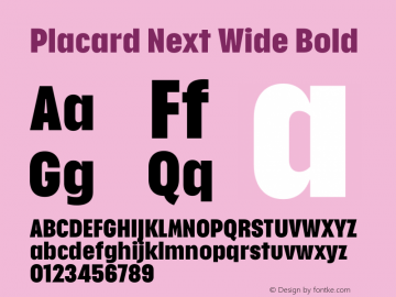 Placard Next Wide Bold Version 1.00, build 12, g2.4.2 b1029, s3图片样张
