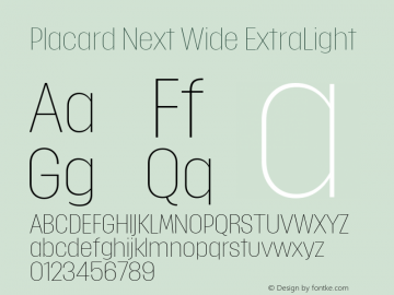 Placard Next Wide ExtraLight Version 1.00, build 12, g2.4.2 b1029, s3图片样张