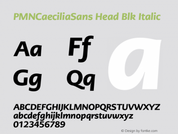 PMNCaeciliaSans Head Blk It Version 1.00 Font Sample