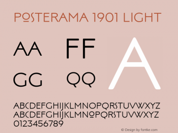 Posterama 1901 Light Version 1.00 Font Sample