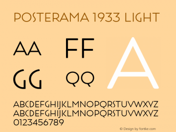 Posterama 1933 Light Version 1.00 Font Sample