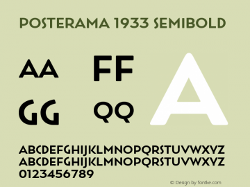 Posterama 1933 SemiBold Version 1.00 Font Sample