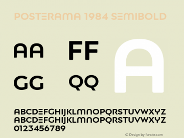 Posterama 1984 SemiBold Version 1.00 Font Sample