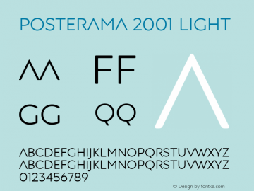 Posterama 2001 Light Version 1.00 Font Sample