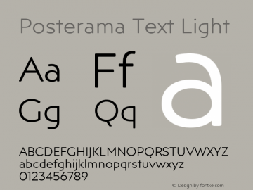 Posterama Text Light Version 1.00 Font Sample