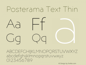 Posterama Text Thin Version 1.00 Font Sample