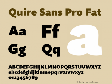 Quire Sans Pro Fat Version 1.0 Font Sample