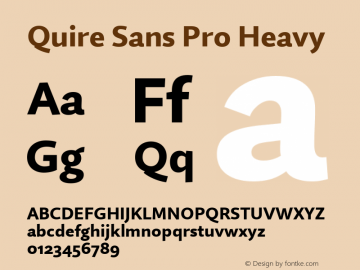 Quire Sans Pro Heavy Version 1.0 Font Sample