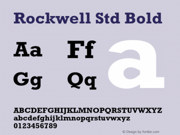 RockwellStd-Bold Version 1.000 Build 1000 Font Sample