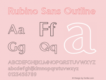 Rubino Sans Outline Version 1.00, build 2, s3 Font Sample