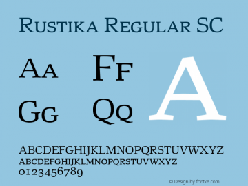 Rustika SC Version 1.00 Font Sample