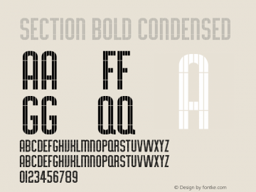 Section Condensed Bold Version 1.00 Font Sample