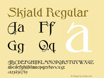 Skjald Version 1.00 Font Sample