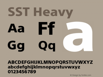 SST Heavy Version 1.01, build 10, s3 Font Sample