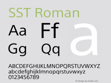 SST Roman Version 1.01, build 10, s3 Font Sample