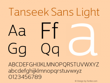 Tanseek Sans Light Version 2.20 Font Sample