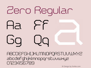 Zero Regular Macromedia Fontographer 4.1 Font Sample