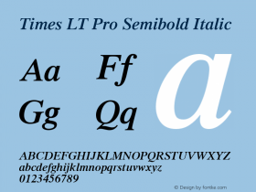 Times LT Pro Semibold Italic Version 1.000 Build 1000图片样张
