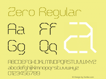 Zero Regular 001.000 Font Sample
