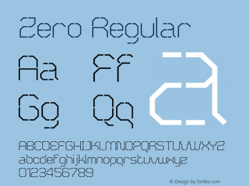 Zero Regular 001.000 Font Sample