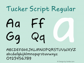 Tucker Script Version 1.00 Font Sample