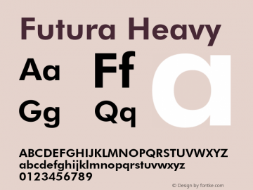Futura Heavy Version 2.0-1.0 Font Sample