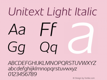 Unitext Light Italic Version 1.00, build 4, gb1060, s3图片样张