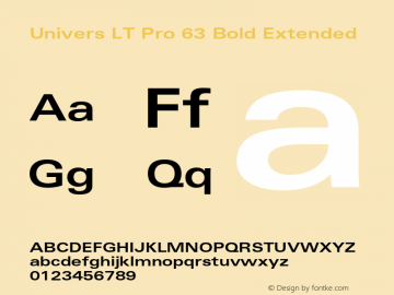 UniversLTPro-BoldExt Version 2.000 Build 1000 Font Sample