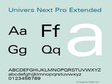 Univers Next Pro Extended Version 1.00图片样张