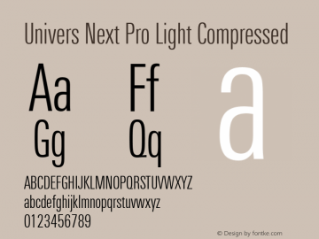 Univers Next Pro Light Compressed Version 1.00图片样张