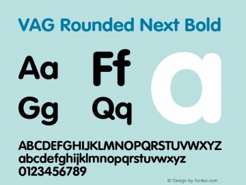 VAG Rounded Next Bold Version 1.00, build 24, s3 Font Sample