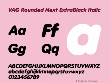 VAG Rounded Next ExtraBlack It Version 1.00, build 24, s3图片样张