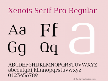 Xenois Serif Pro Regular Version 1.00图片样张