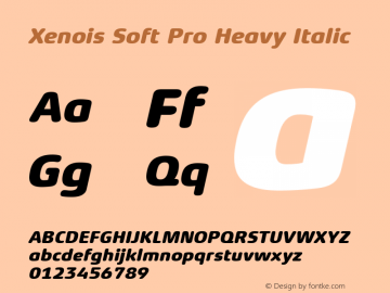 Xenois Soft Pro Heavy Italic Version 1.000图片样张