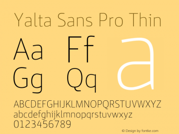 Yalta Sans Pro Thin Version 1.000图片样张