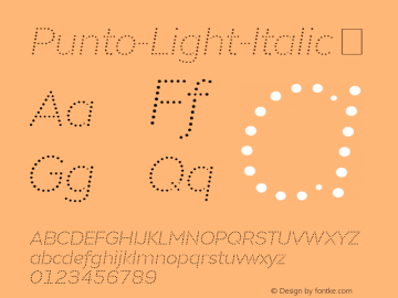 ☞Punto-Light-Italic Version 1.001;PS 001.001;hotconv 1.0.88;makeotf.lib2.5.64775;com.myfonts.easy.arne-freytag.punto.light-italic.wfkit2.version.4BRZ Font Sample
