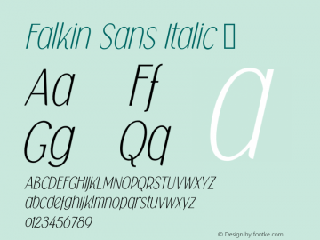 Falkin Sans Italic Version 1.000图片样张