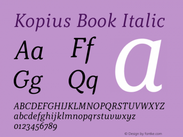 Kopius Book Italic Version 1.001图片样张