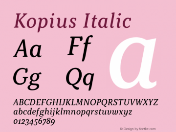 Kopius Italic Version 1.001图片样张