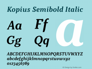 Kopius Semibold Italic Version 1.001图片样张