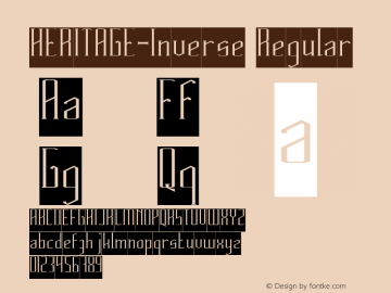 HERITAGE-Inverse Version 1.00;September 1, 2018;FontCreator 11.5.0.2427 64-bit图片样张
