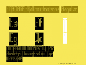 HERITAGE-Hollow-Inverse Version 1.00;September 1, 2018;FontCreator 11.5.0.2427 64-bit图片样张