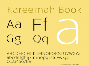 Kareemah Book Version 1.000;PS 001.000;hotconv 1.0.70;makeotf.lib2.5.58329图片样张