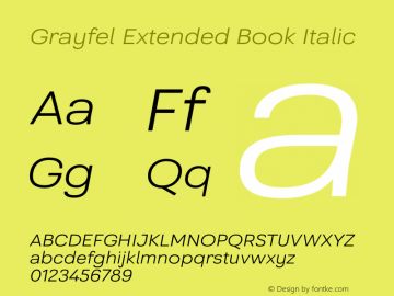 Grayfel Extended Book Italic Version 1.000 Font Sample