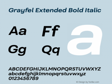 Grayfel Extended Bold Italic Version 1.000图片样张