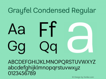 Grayfel Condensed Regular Version 1.000 Font Sample