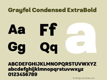 Grayfel Condensed ExtraBold Version 1.000 Font Sample