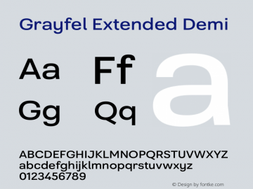 Grayfel Extended Demi Version 1.000 Font Sample