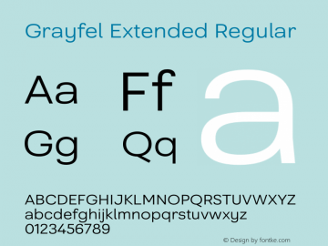 Grayfel Extended Regular Version 1.000 Font Sample